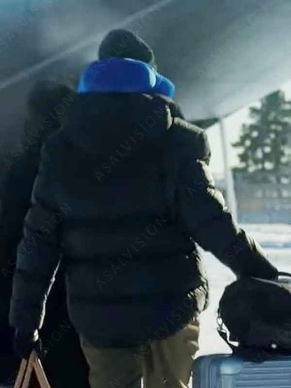 Owen Hendricks TV Series The Recruit Noah Centineo Black Puffer Hooded Jacket