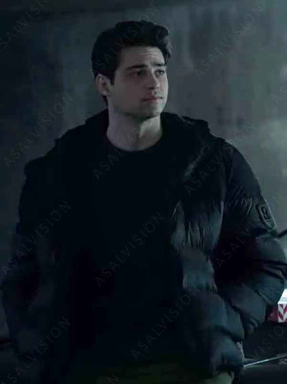 Owen Hendricks TV Series The Recruit Noah Centineo Black Puffer Jacket