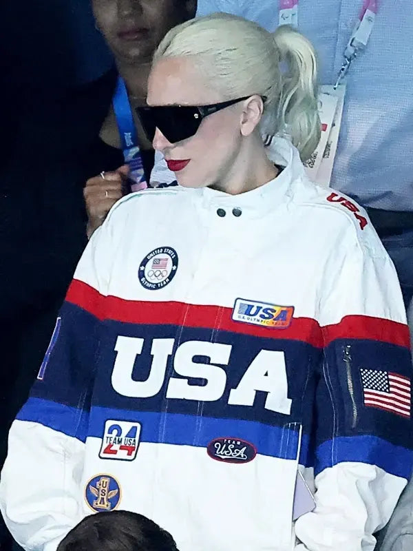 Paris Olympics 2024 American Singer Lady Gaga Team USA Bomber Jacket