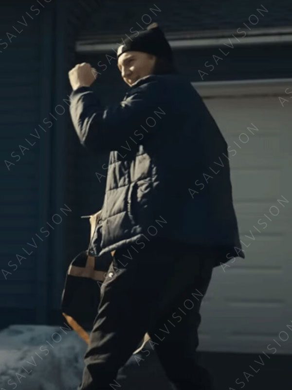 Paul Dano Dumb Money 2023 Keith Gill Blue Puffer Jacket