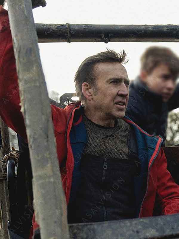 Paul Movie Arcadian 2024 Nicolas Cage Red Hooded Jacket