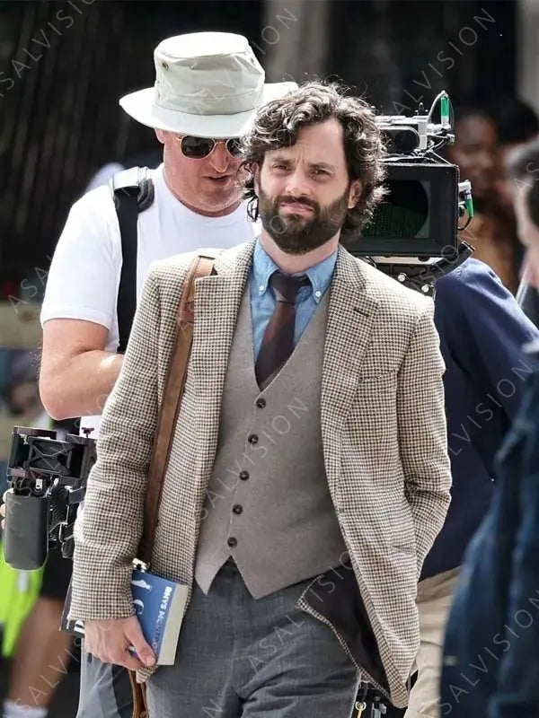 Penn Badgley You Joe Goldberg Plaid Blazer