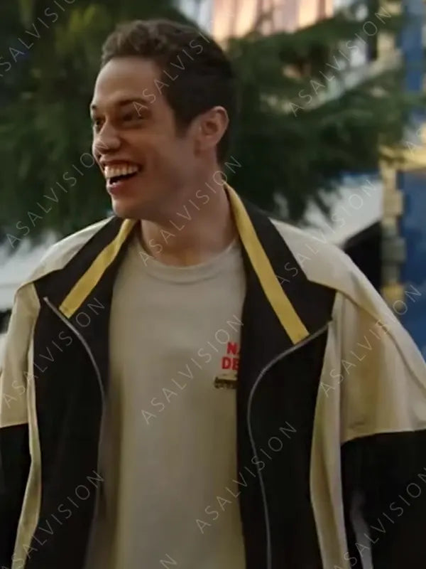 Pete Davidson Black and White Bomber Parachute Jacket
