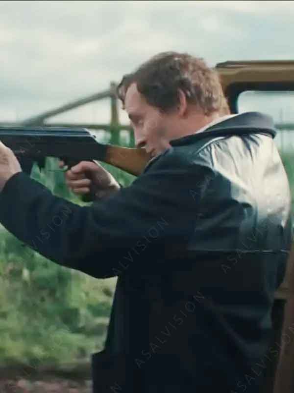 Peter McDonald TV Series This Town 2024 Eamonn Quinn Wool and Leather Trench Coat