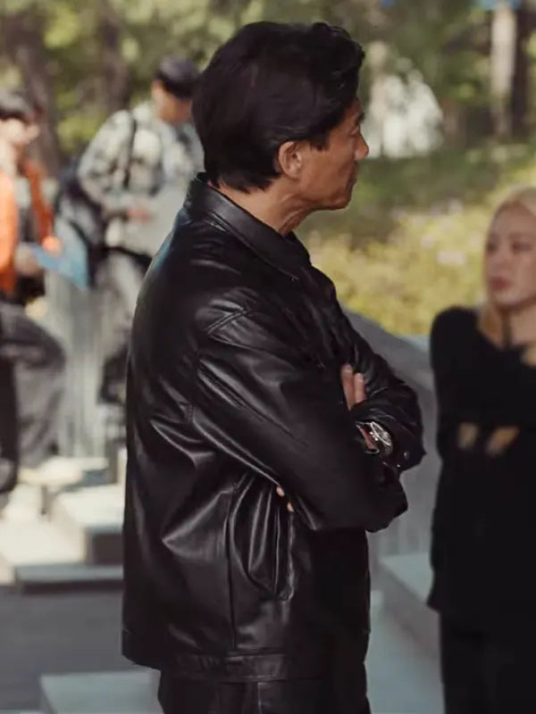 Philippe Lee XO Kitty S02 Episode 1 Young Moon Black Leather Jacket