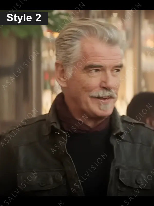 Pierce Brosnan Black Leather Jacket