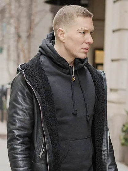 Power Book IV Force Joseph Sikora Hooded Black Leather Jacket