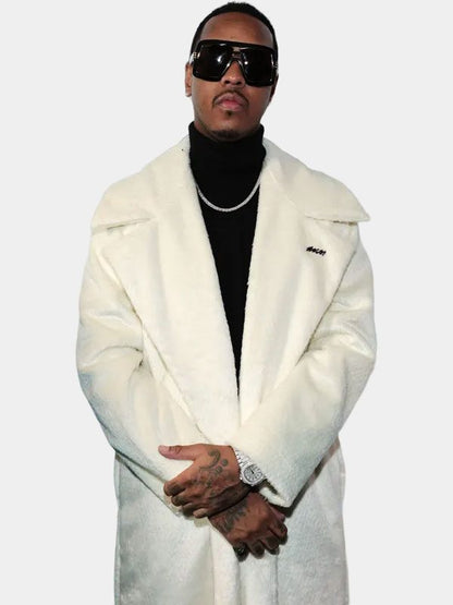 Power Book IV Jeremih White Shearling Coat