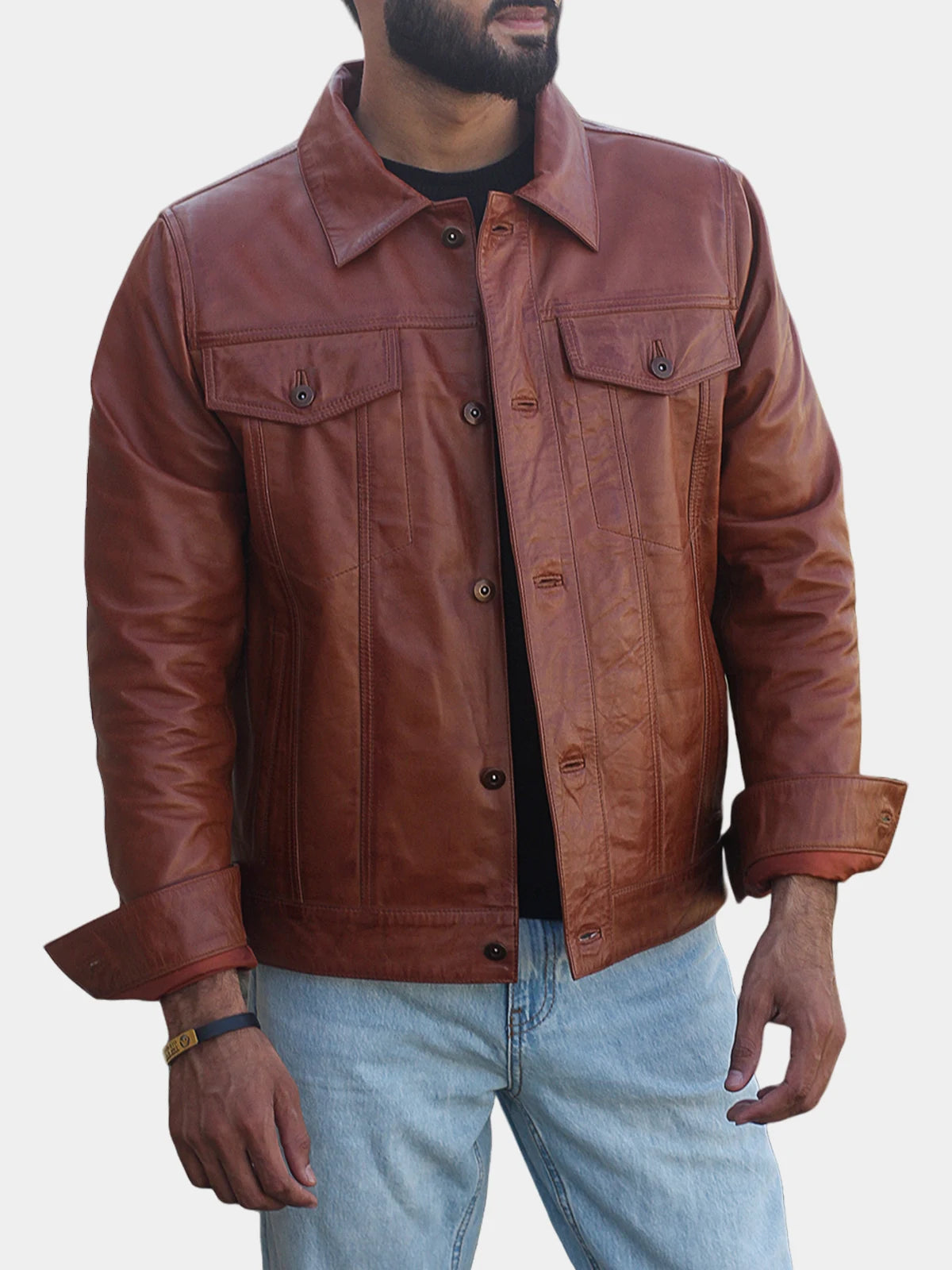 Premium Real Lambskin Trucker Leather Jacket
