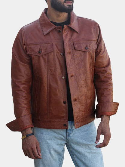 Premium Real Lambskin Trucker Leather Jacket