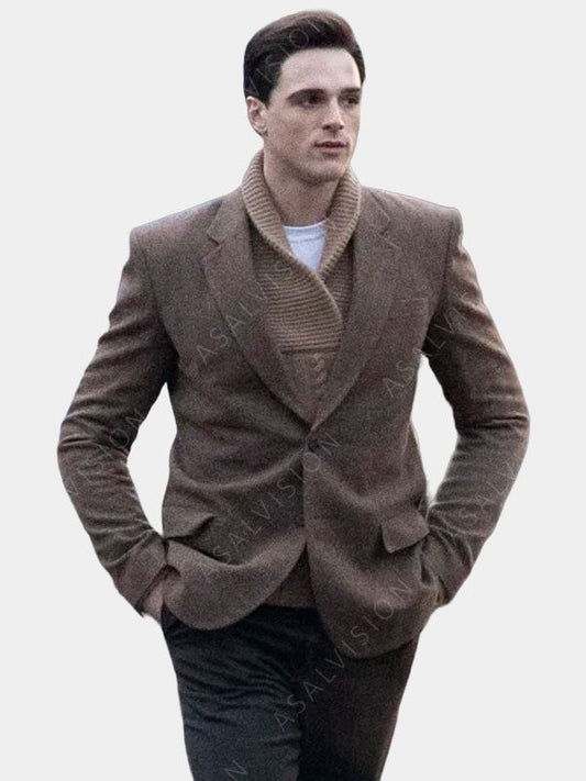 Priscilla 2023 Jacob Elordi Brown Blazer