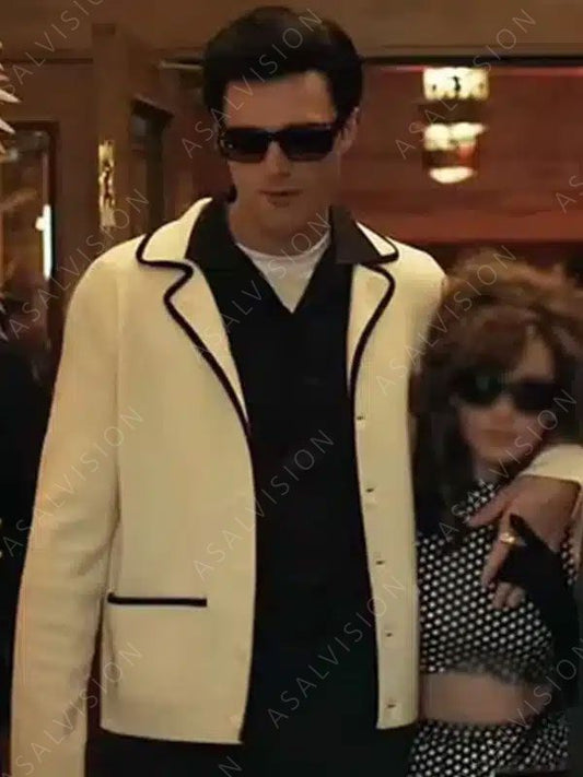 Priscilla 2023 Jacob Elordi White Blazer