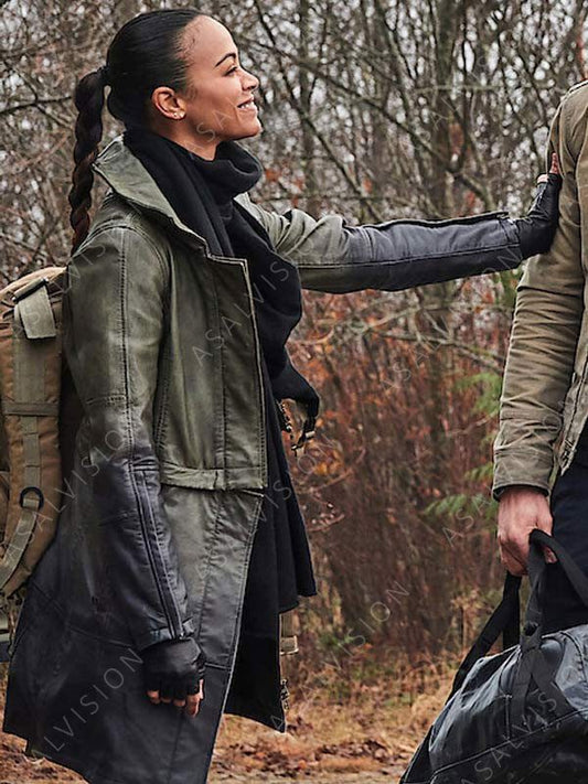 Laura The Adam Project Leather Coat
