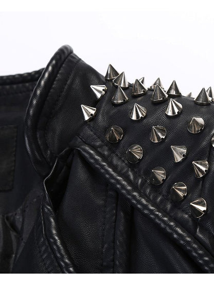 Punk Stylish Studded Leather Jacket For Women