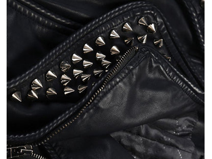 Punk Stylish Studded Leather Jacket For Women