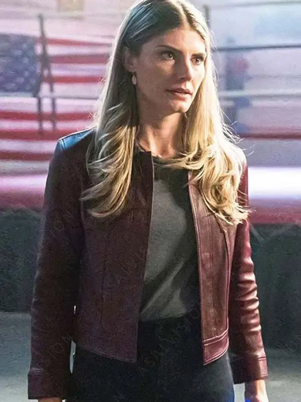 Quantum Leap Addison Augustine Maroon Leather Jacket