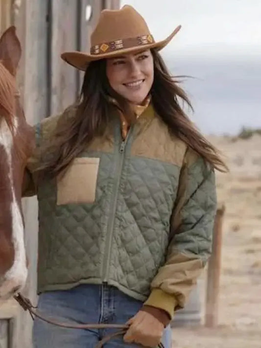 Quinn O’Grady Ransom Canyon 2025 Minka Kelly Quilted Bomber Jacket