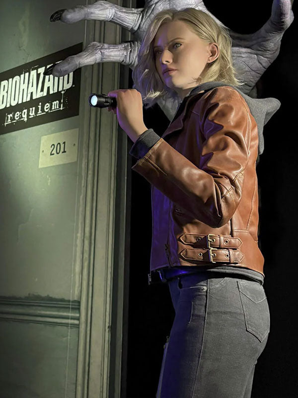 RE9 Grace Ashcroft Brown Leather Jacket