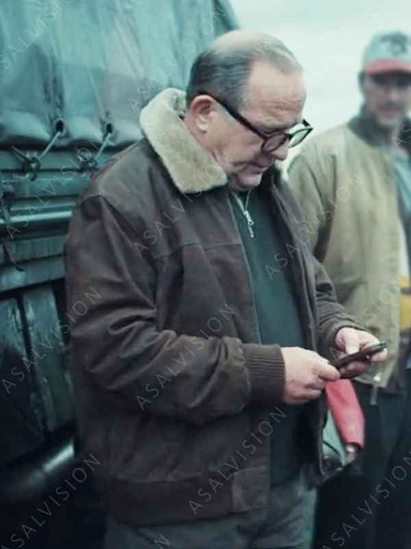 Rainer TV Series The Signal 2024 Uwe Preuss Brown Bomber Jacket