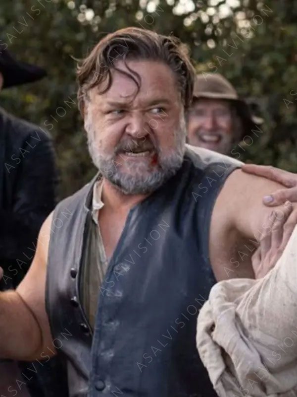 Ray Winstone Bill Warr Prizefighter The Life of Jem Belcher 2022 Black Leather Vest
