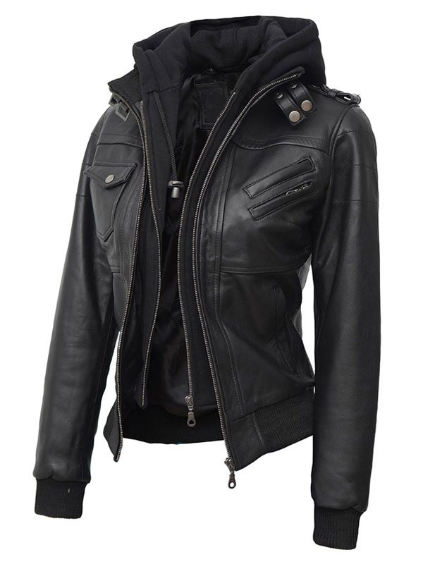 Real Leather Jacket With Hood