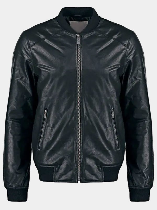 Real Sheepskin Bomber Leather Jacket For Men's