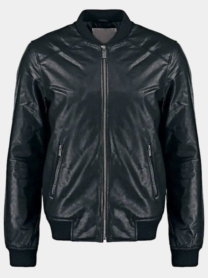 Real Sheepskin Bomber Leather Jacket For Men's