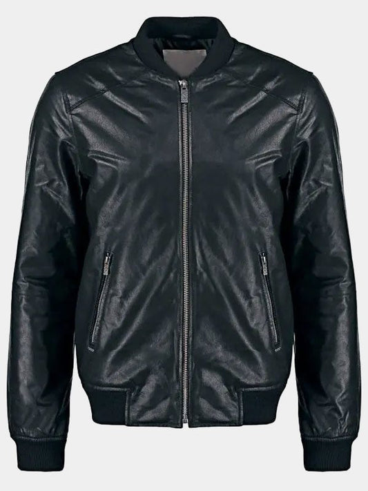 Real Sheepskin Bomber Leather Jacket For Men's