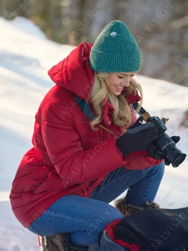 Rebecca Dalton Movie Falling Like Snowflakes Teagan Red Puffer Jacket