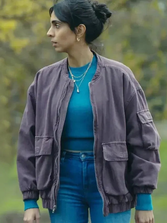 Rebecca Fear Season 1 Anjli Mohindra Bomber Jacket