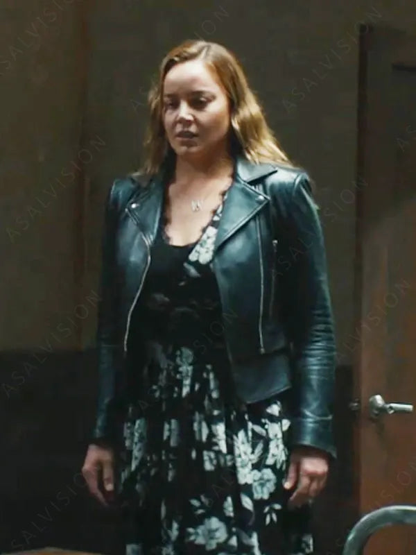 Rebecca Kamen Movie Detained 2024 Abbie Cornish Black Leather Jacket