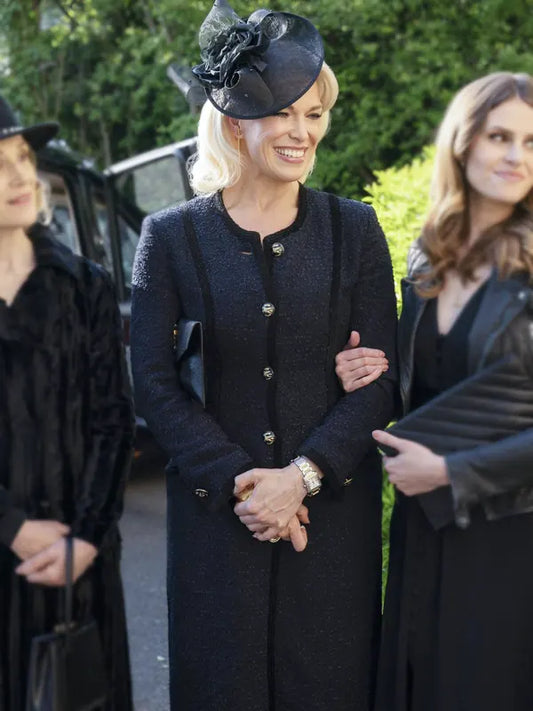 Rebecca Welton Ted Lasso Hannah Waddingham Black Wool Coat