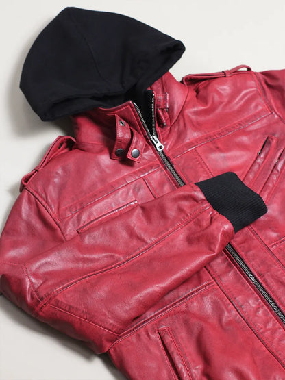 Red Hood Leather Jacket