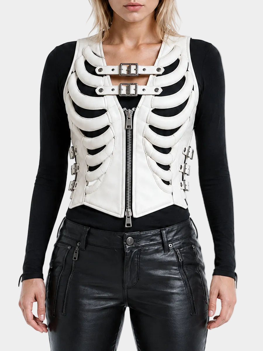 Rib Cage Corset Leather Vest