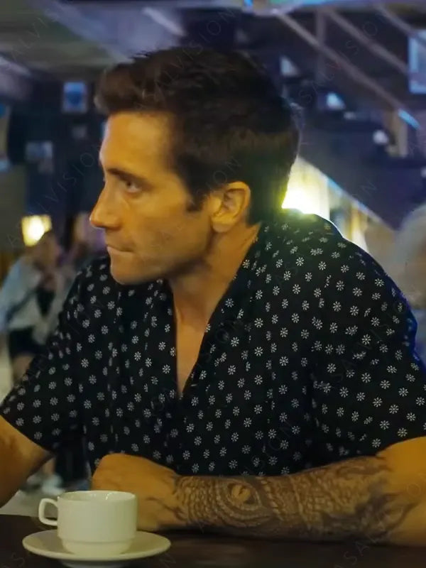 Road House Jake Gyllenhaal Floral Design Black Shirt