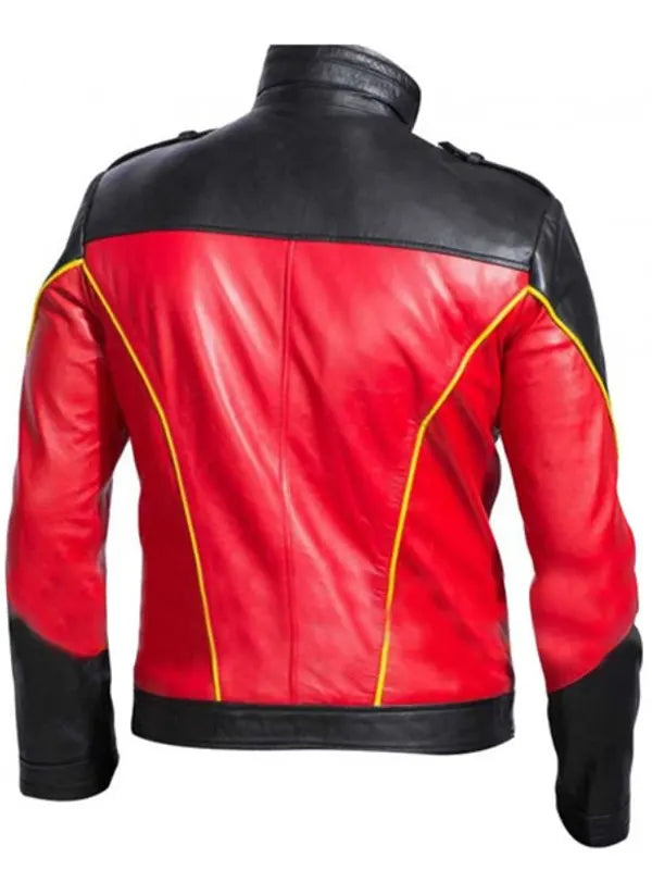 Robin Batman Tim Drake Red And Black Leather Jacket