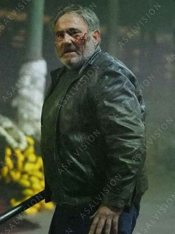Román Manchado TV Series Iron Reign S01 Sergi López Black Leather Jacket