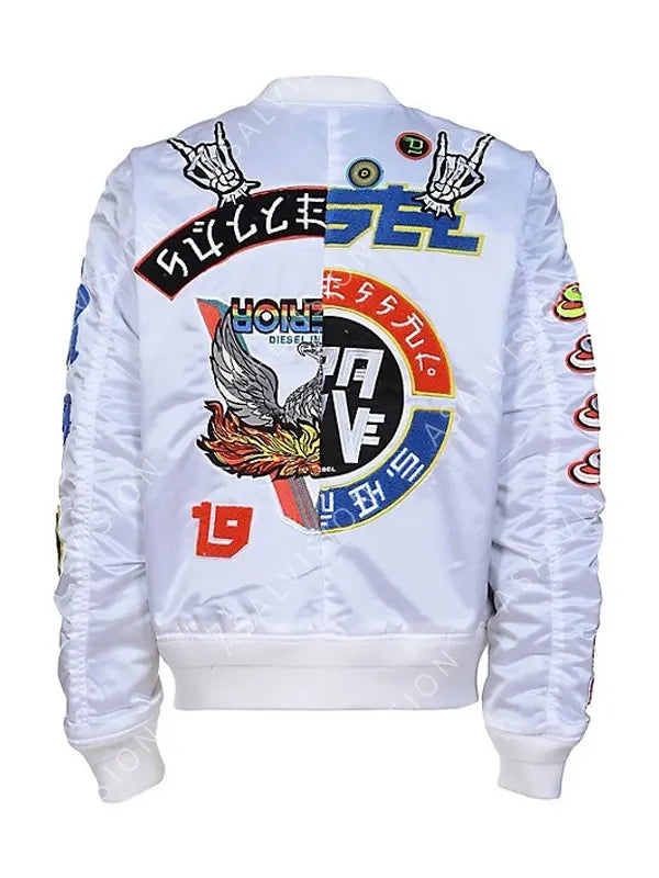 Ronnie My Fault Fran Berenguer White Letterman Varsity Jacket With Patches