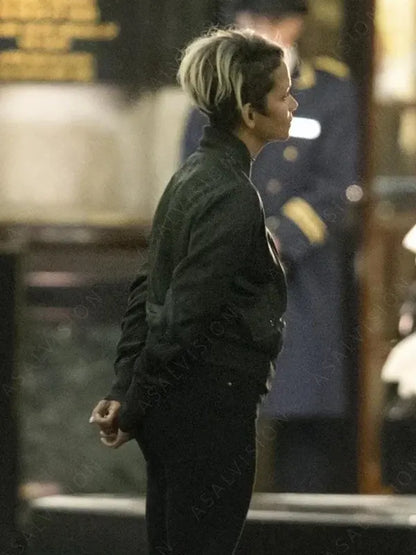 Roxanne Hall Black Bomber Jacket