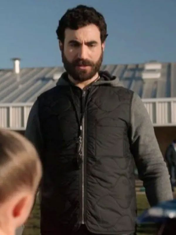 Roy Kent Ted Lasso Brett Goldstein Quilted Black Vest