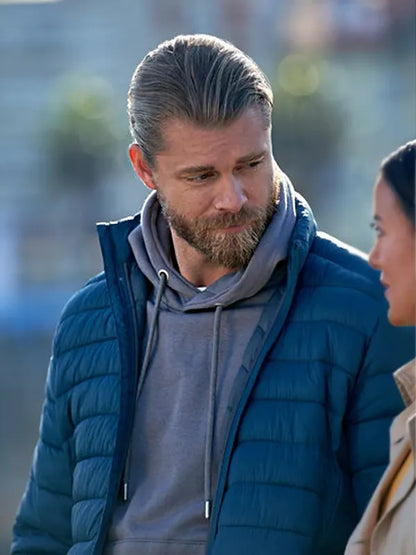 Russ A Pinch of Portugal Luke Mitchell Puffer Blue Jacket
