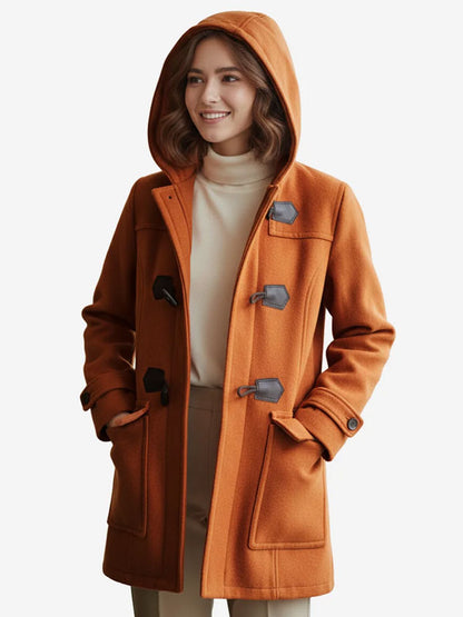 Emory Rust Brown Wool Duffle Coat