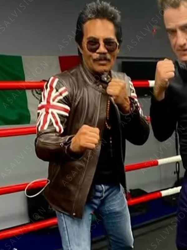 Ruthless UK Flag Brown Leather Zipper Jacket