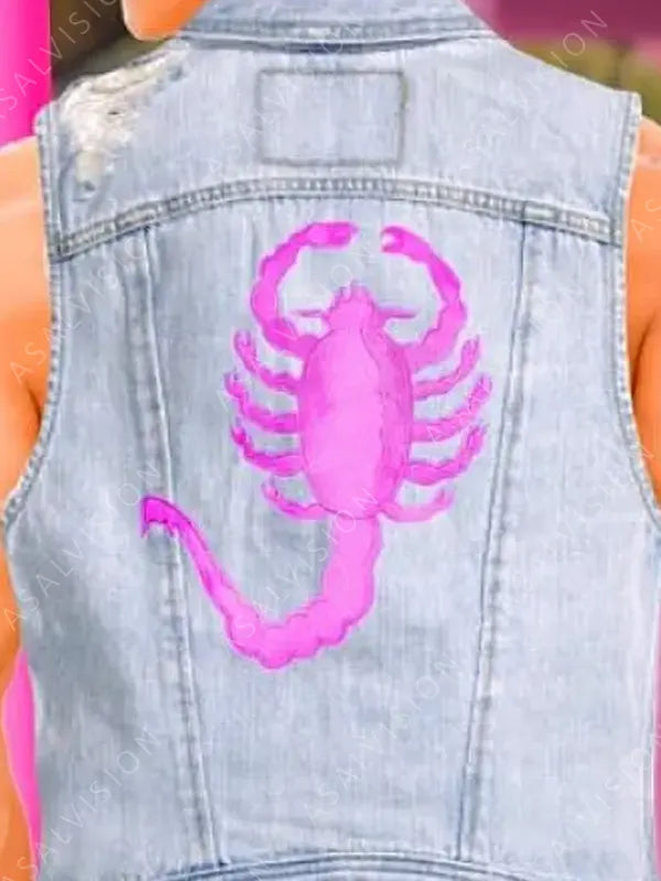Ryan Gosling Barbie 2023 Ken Blue Denim Scorpion Vest