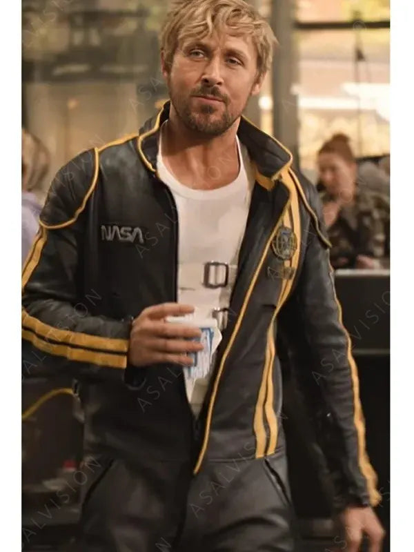 Ryan Gosling The Fall Guy 2024 Colt Seavers Black & Yellow NASA Jacket