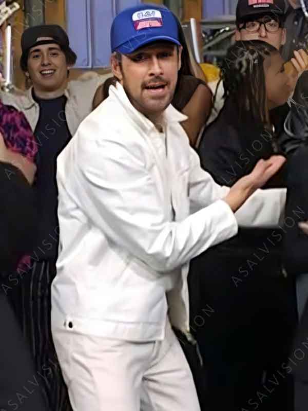Ryan Gosling The Fall Guy Saturday Night Live 2024 White Cotton Jacket