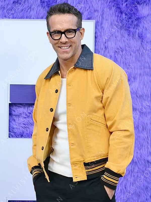 Ryan Reynolds Movie IF 2024 Premiere Cal Yellow Bomber Cotton Jacket