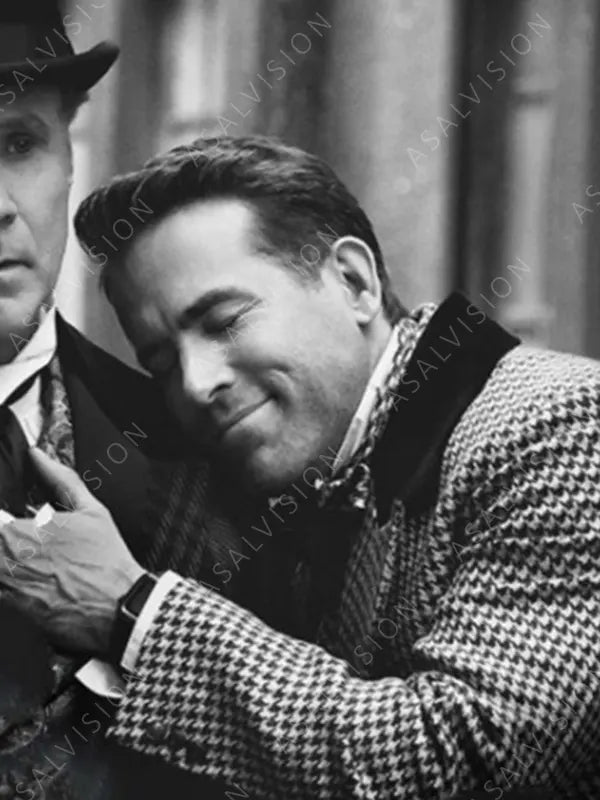 Ryan Reynolds Spirited 2022 Checked Printed Coat