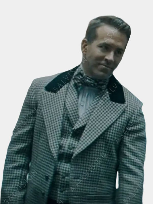 Ryan Reynolds Spirited Checked Coat