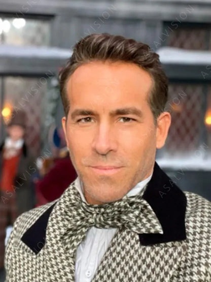 Ryan Reynolds Spirited Clint Briggs Checked Printed Coat